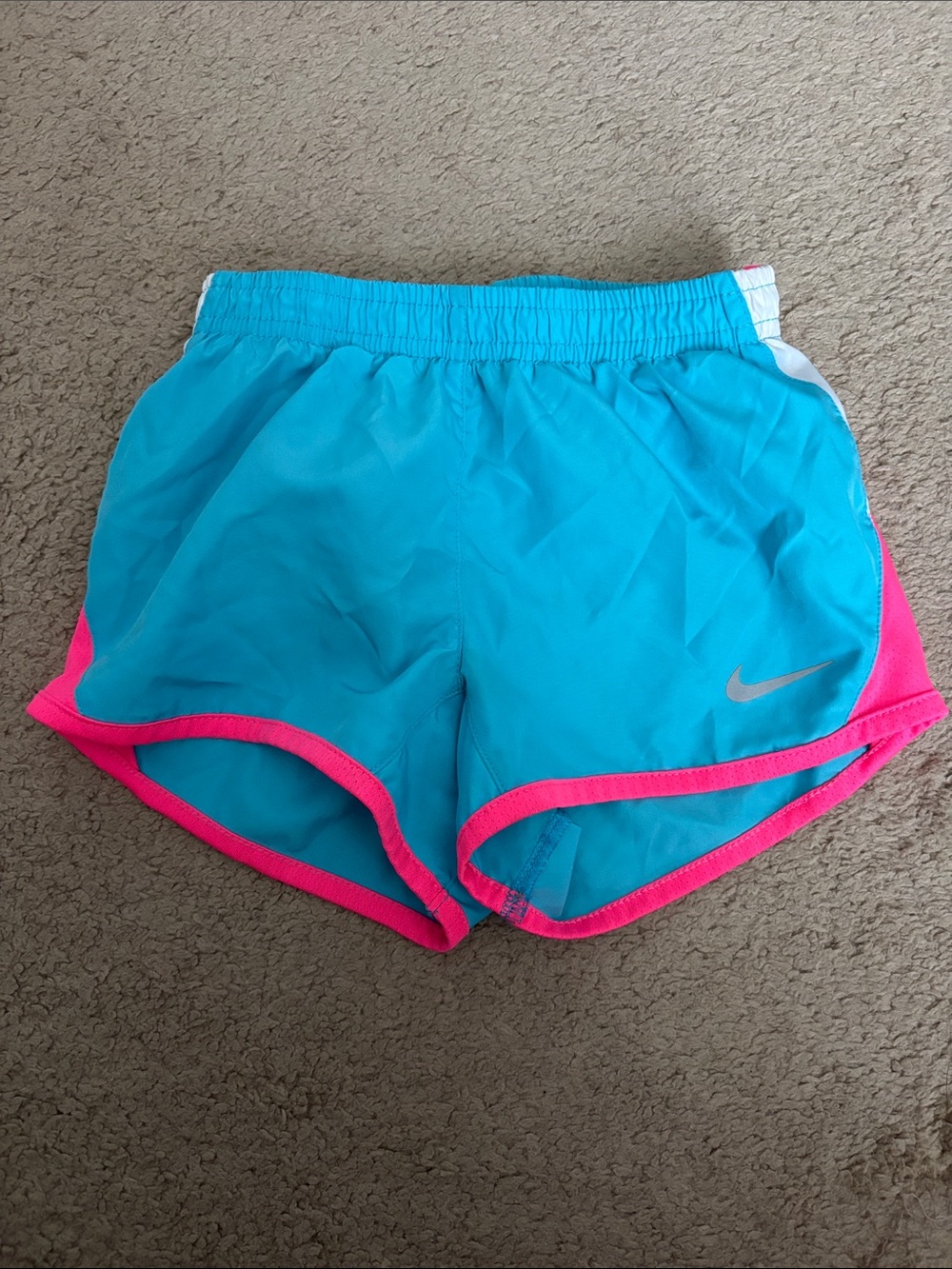 Nike Women’s Turquoise Athletic Shorts with Pink Trim